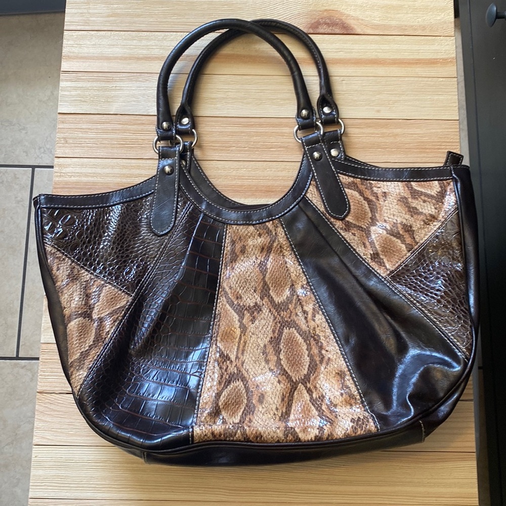 Faux Leather snake print handbag